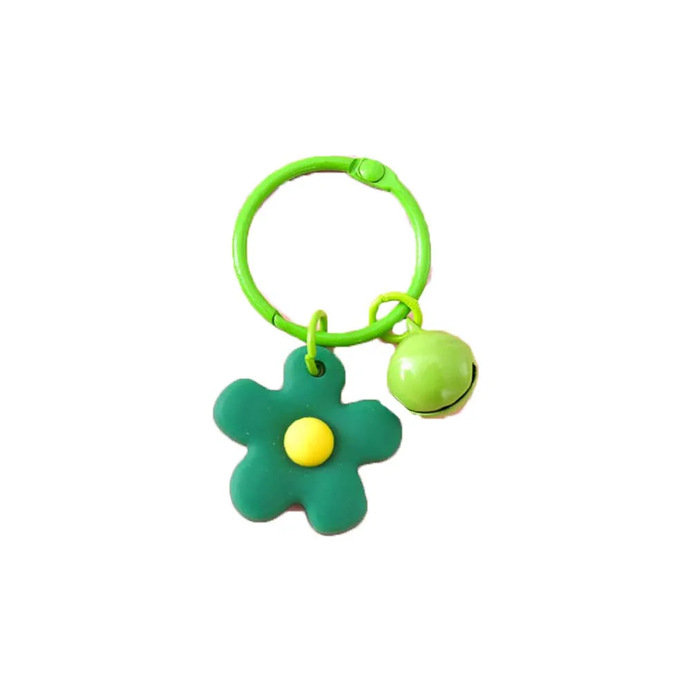 Fashion Key Chains Bag Hanging Pendant Car Keyring Cute Mini Flower Keychain Kawaii Colorful Resin Floral Key Ring