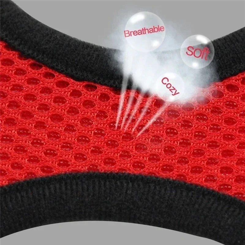 Cat & Dog Harness Vest – Adjustable Mesh Leash Collar for Small to Medium Pets