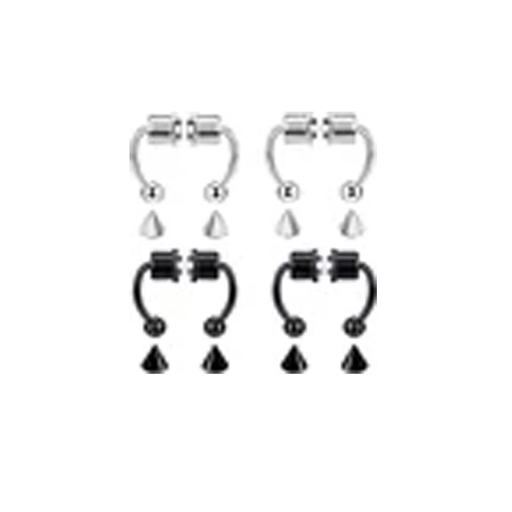 Women Fake Piercing Nose Ring Hoop Septum Non Piercing Nose Clip Rock HipHoop Stainless Steel Magnet Fashion Punk Body Jewelry