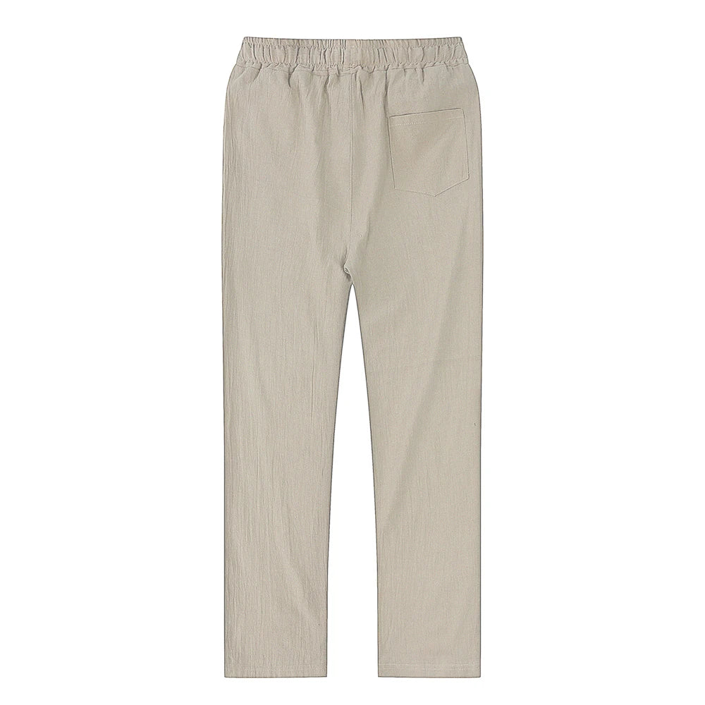 Men’s Cotton Linen Pants – Autumn Solid Color, Breathable, S-3XL