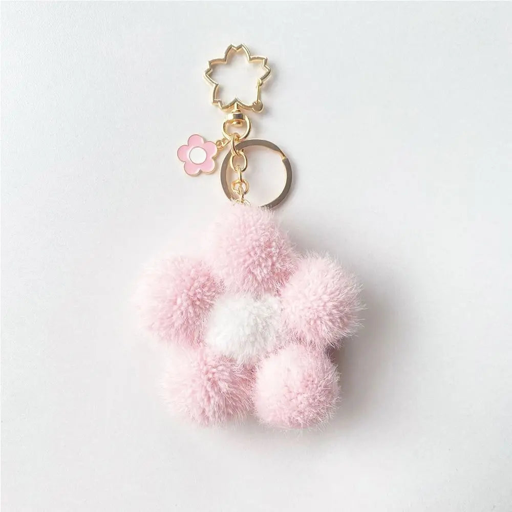 Fashion Key Chains Bag Hanging Pendant Car Keyring Cute Mini Flower Keychain Kawaii Colorful Resin Floral Key Ring