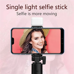 Portable Bluetooth Selfie Stick Tripod – Extendable Phone Holder with Remote & Fill Light