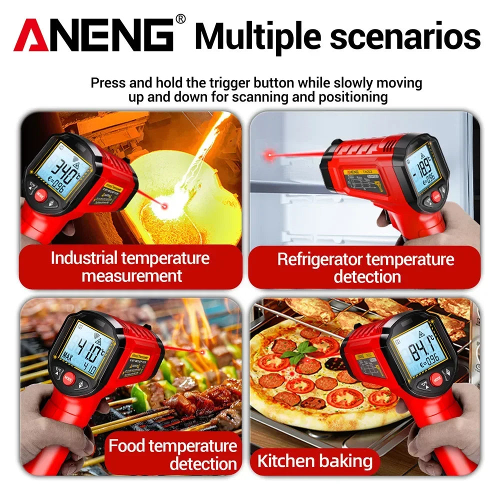 Digital Laser Temperature Meter – Pyrometer Point Gun with LCD