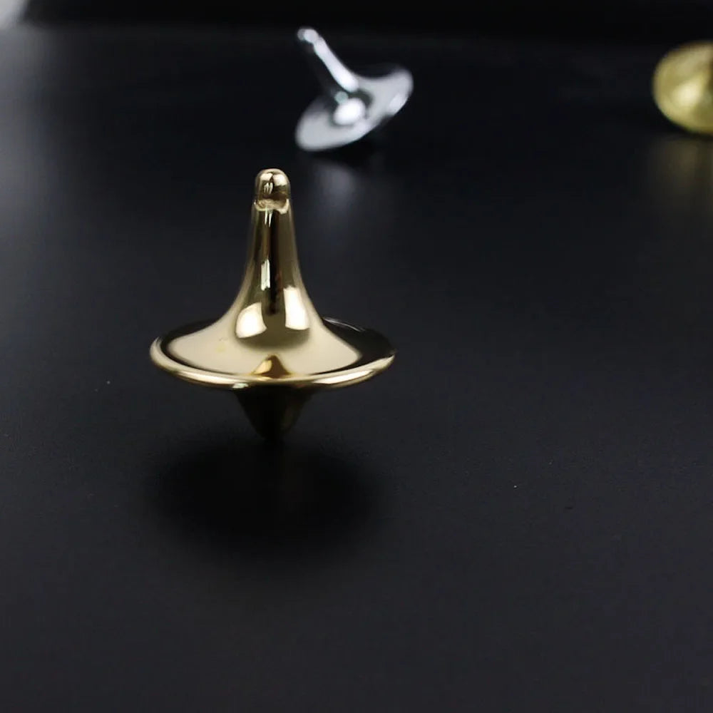 Metal Gyro Spinning Top – Silver Totem Print