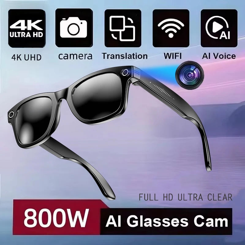 2025 HD Smart Glasses with 800W Camera, ChatGPT, Call & Translate 🕶️✨