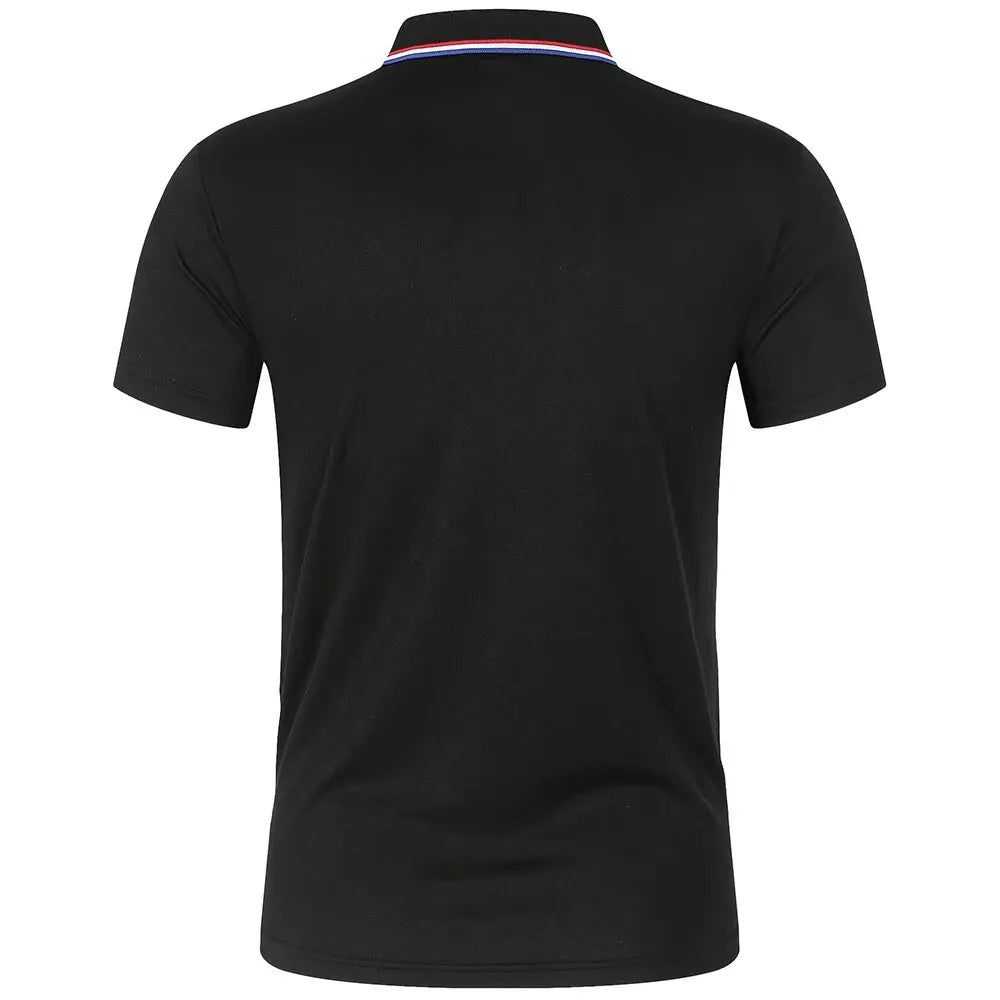 Men’s Summer Polo Shirt 2025 – Breathable Solid Color Short Sleeve T-Shirt