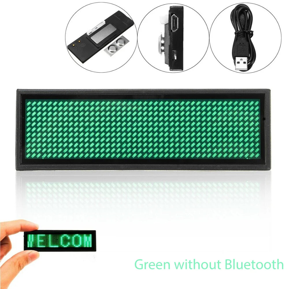 Bluetooth LED Name Badge – Programmable Scrolling Display with Text & Patterns