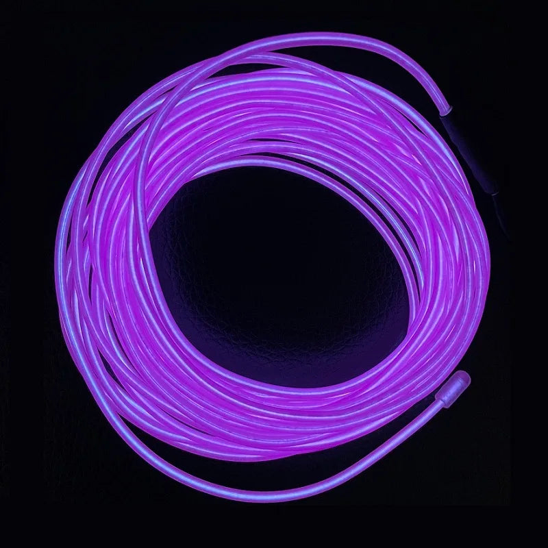 1m 3m 5m Glow EL Wire Neon Cable for Christmas Dance Party DIY Costumes Multicolor Illuminated Light AA Battery  Lamp LED Strip