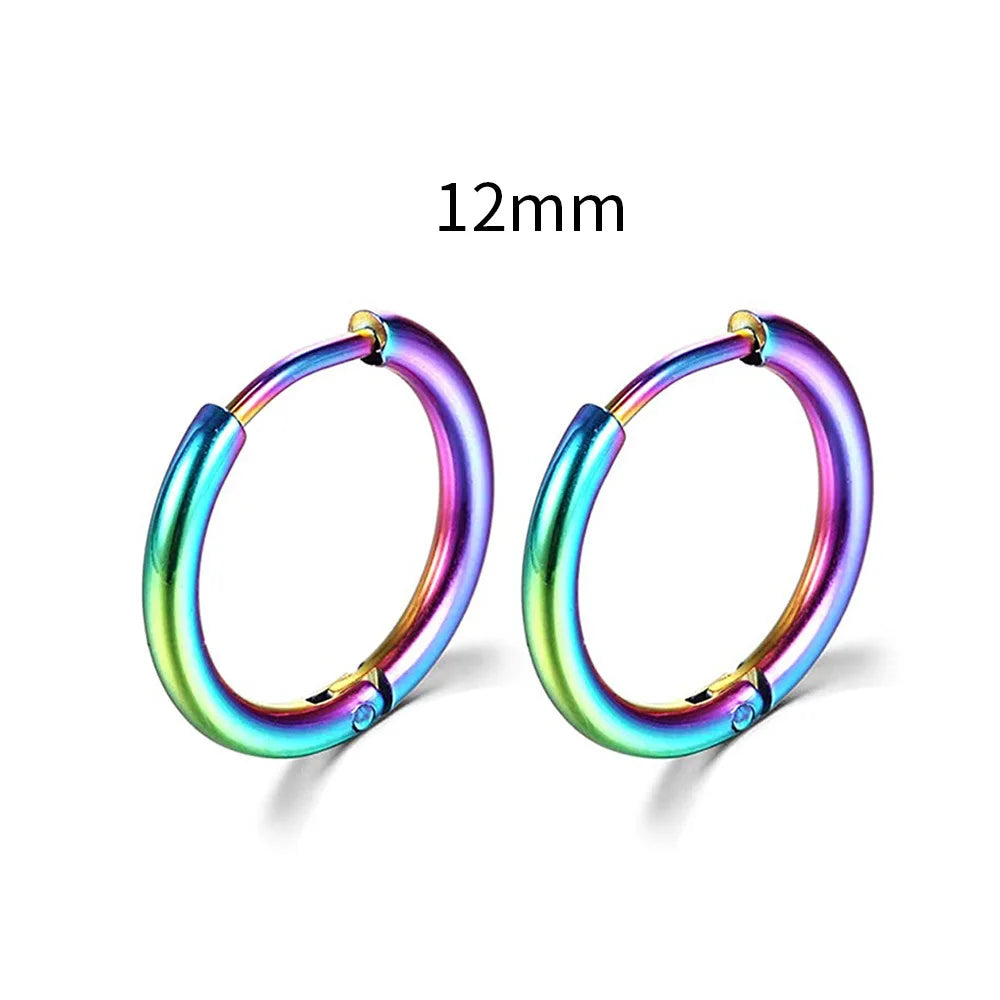 Stainless Steel Small Hoop Earrings – Unisex Cartilage Piercing Jewelry ✨👂