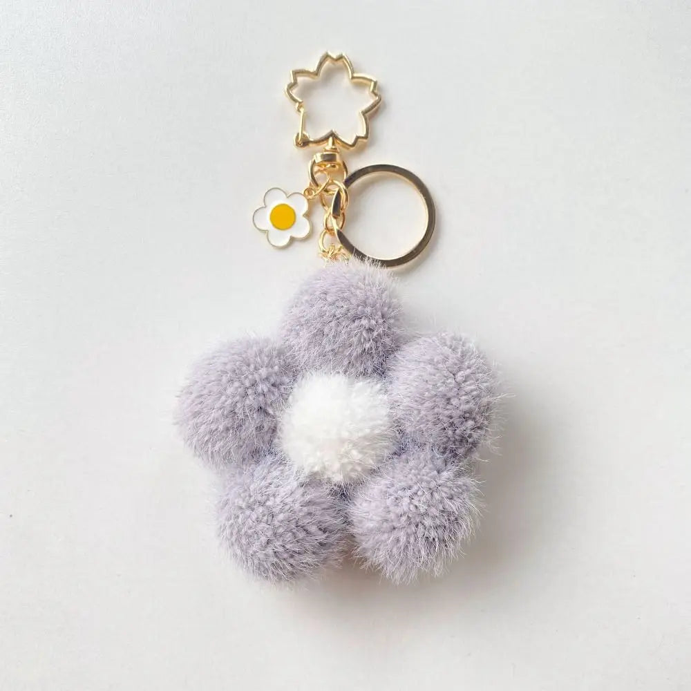 Fashion Key Chains Bag Hanging Pendant Car Keyring Cute Mini Flower Keychain Kawaii Colorful Resin Floral Key Ring