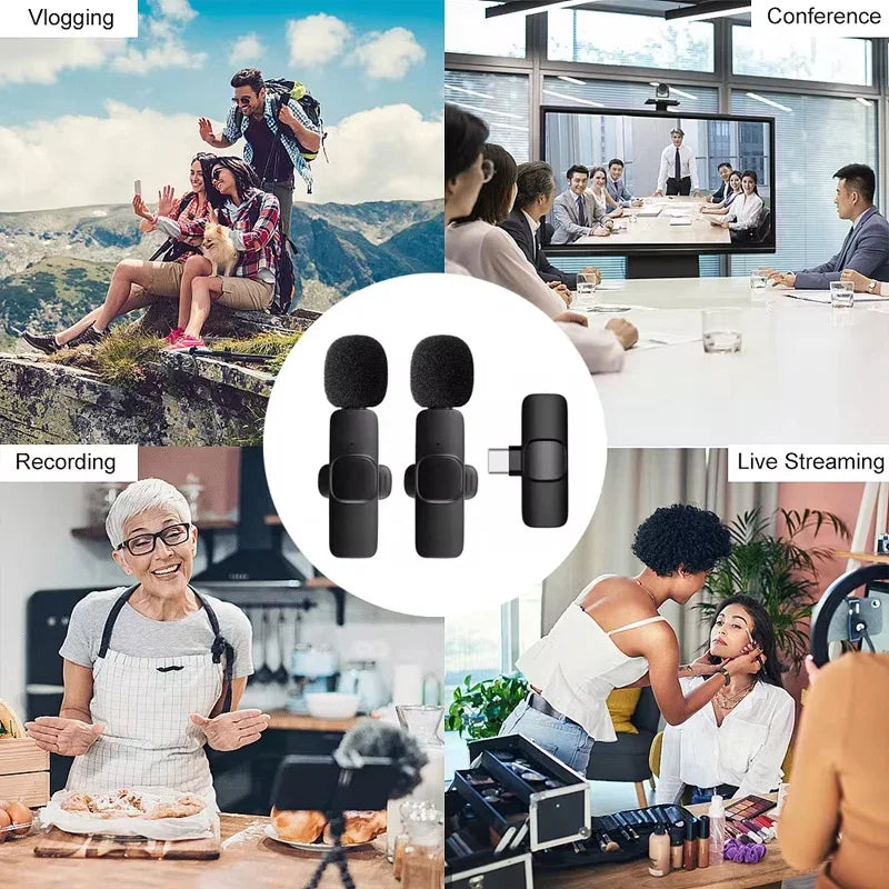 Wireless Lavalier Microphone – Noise Reduction Mic for iPhone & Android