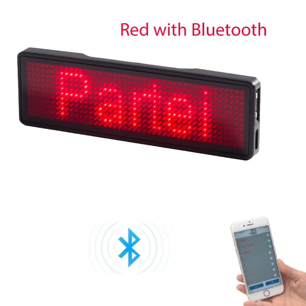 Bluetooth LED Name Badge – Programmable Scrolling Display with Text & Patterns