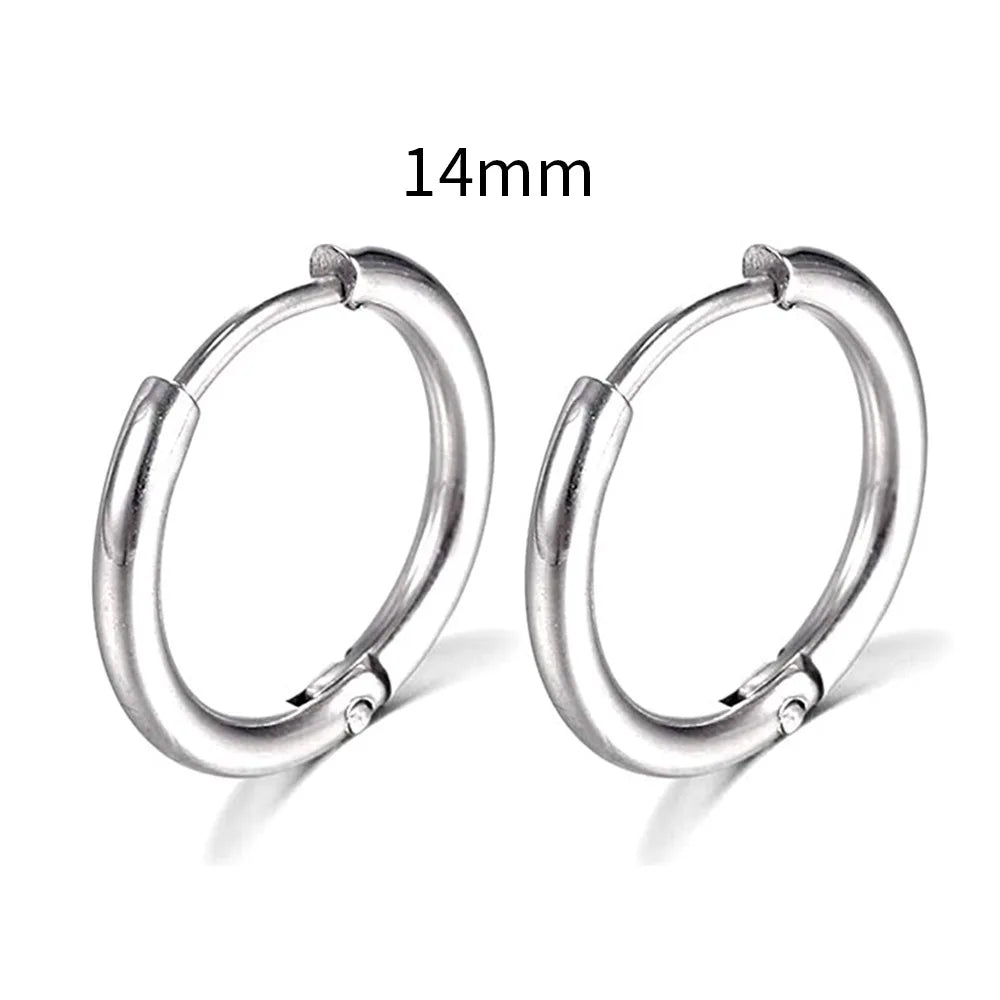 Stainless Steel Small Hoop Earrings – Unisex Cartilage Piercing Jewelry ✨👂