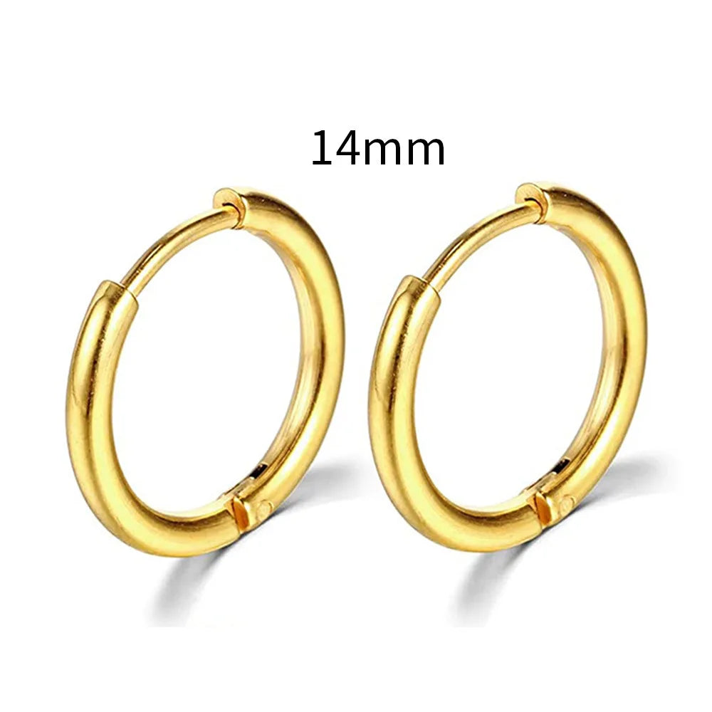 Stainless Steel Small Hoop Earrings – Unisex Cartilage Piercing Jewelry ✨👂