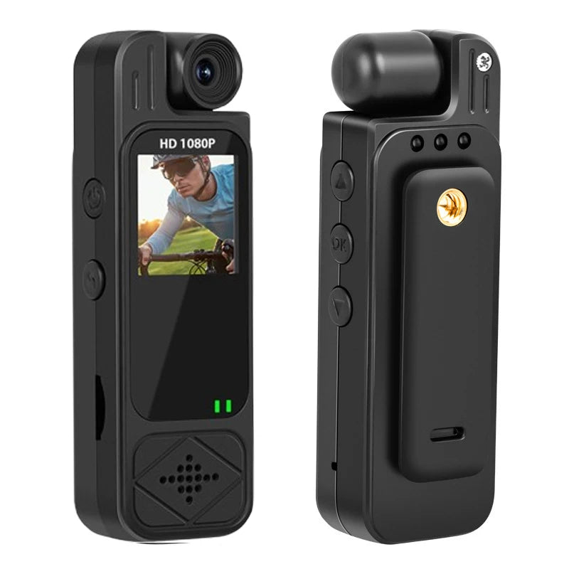 HD 1080P Portable Camera Mini Sports Camcorder Rotatable Lens 1.3 inch LCD Screen IR Night Vision Police Body Cam
