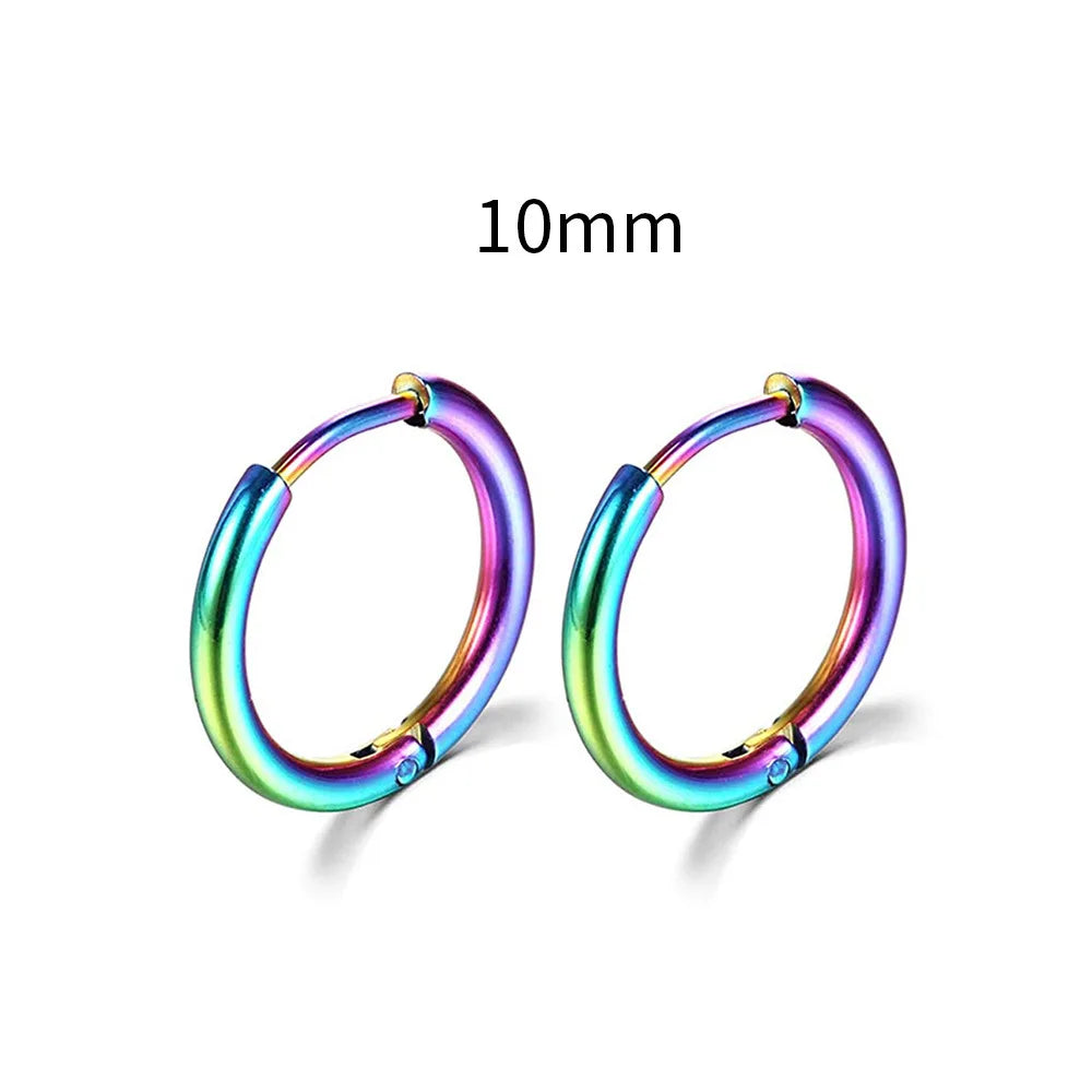 Stainless Steel Small Hoop Earrings – Unisex Cartilage Piercing Jewelry ✨👂
