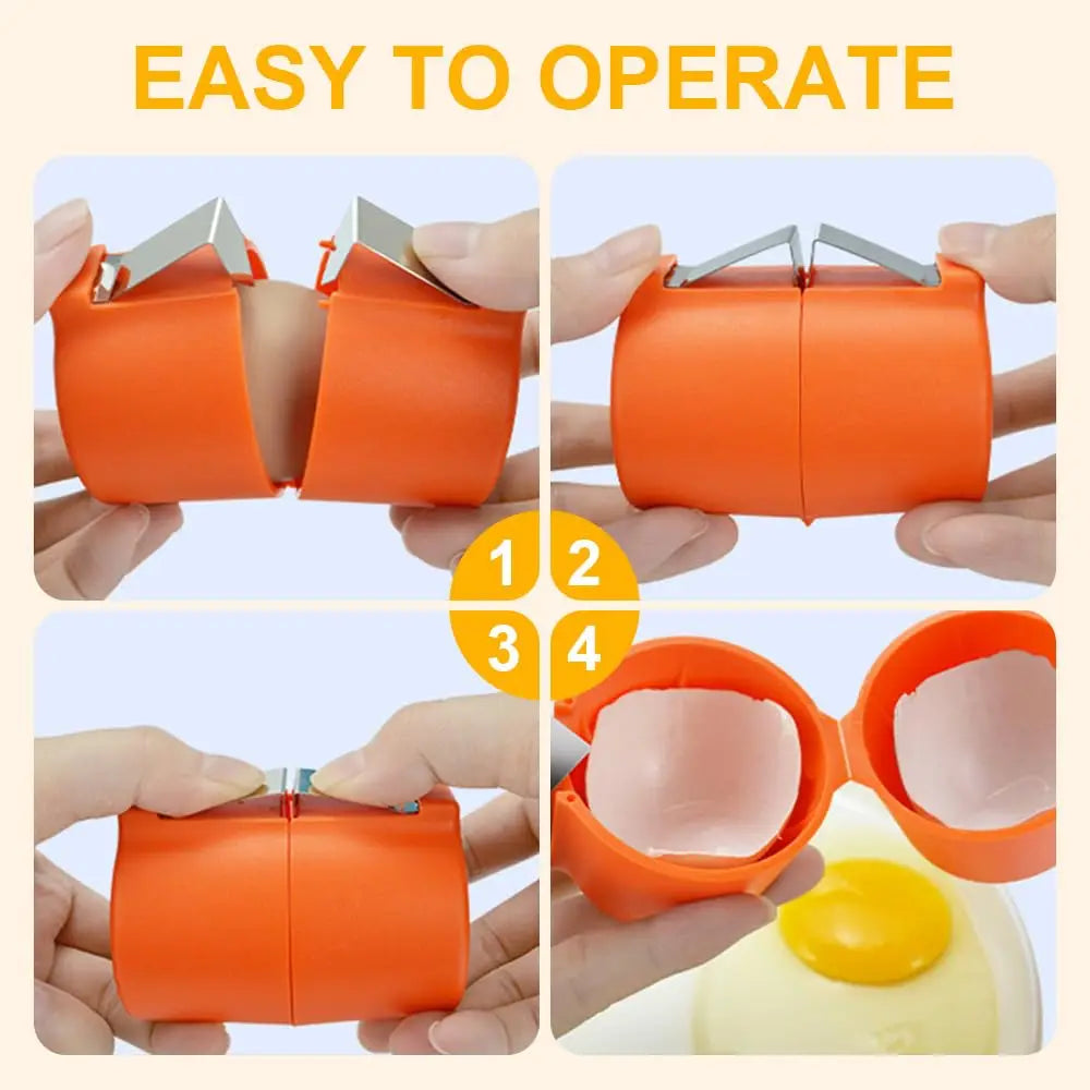 Egg Shell Opener Tool – Handheld Egg Cracker & Separator Kitchen Gadget (1/2pcs)