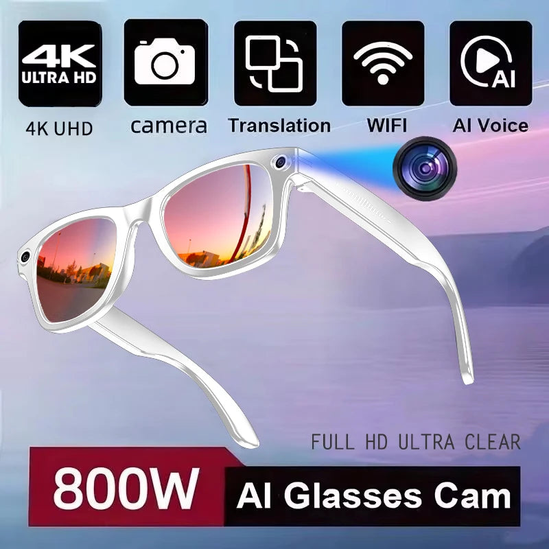 2025 HD Smart Glasses with 800W Camera, ChatGPT, Call & Translate 🕶️✨