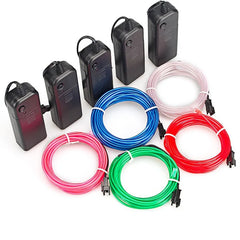1m 3m 5m Glow EL Wire Neon Cable for Christmas Dance Party DIY Costumes Multicolor Illuminated Light AA Battery  Lamp LED Strip