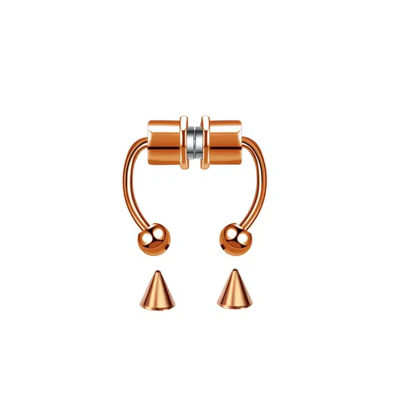 Women Fake Piercing Nose Ring Hoop Septum Non Piercing Nose Clip Rock HipHoop Stainless Steel Magnet Fashion Punk Body Jewelry
