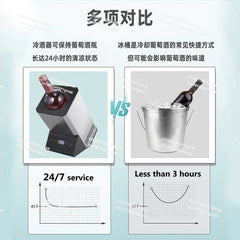 Wine Chiller  Stainless Steel Electronic Ice  Cooler Red  Rapid Cooling Cooler Temperature Control Adjustment