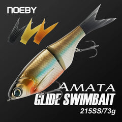 Noeby Amata Glide Swimbait Soft Lure 215mm 73g Slow Sinking Silicone Wobblers for Pike Bass Shad Glide Swimbait Fishing Lures