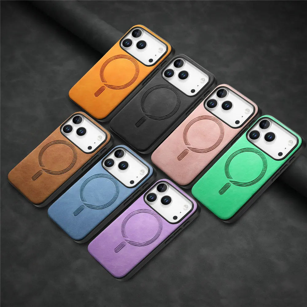 iPhone 17 Pro Max MagSafe Leather Case – Luxury Wireless Charging Cover 📱✨