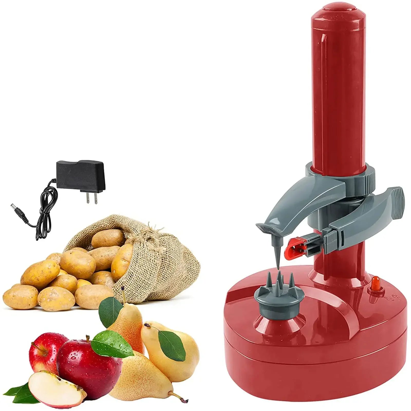 Electric Potato Peeler with 1 Replacement Blades Stainless Steel Automatic Rotating Fruits Fruit Peeler Apple Paring Machine