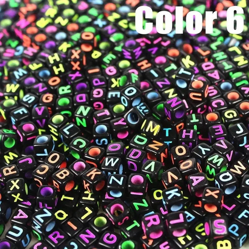 500/100pcsAcrylic Alphabet Cube Beads, Assorted A-Z Letter Spacer Beads for Bracelet, Necklace DIY Jewelry Making Craft Supplies