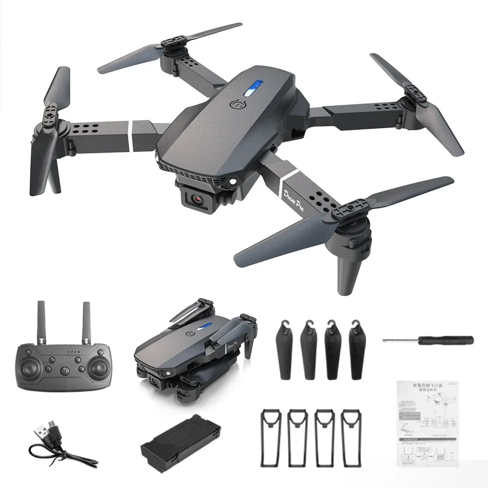 E88 Pro Mini Drone with 4K HD Camera WiFi FPV Foldable Quadcopter RC Helicopter for Adults/Kids Remote Control Toy Gift