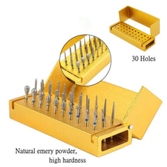 30pcs Aluminum Dental Burs Kit – Diamond Burs with Holder