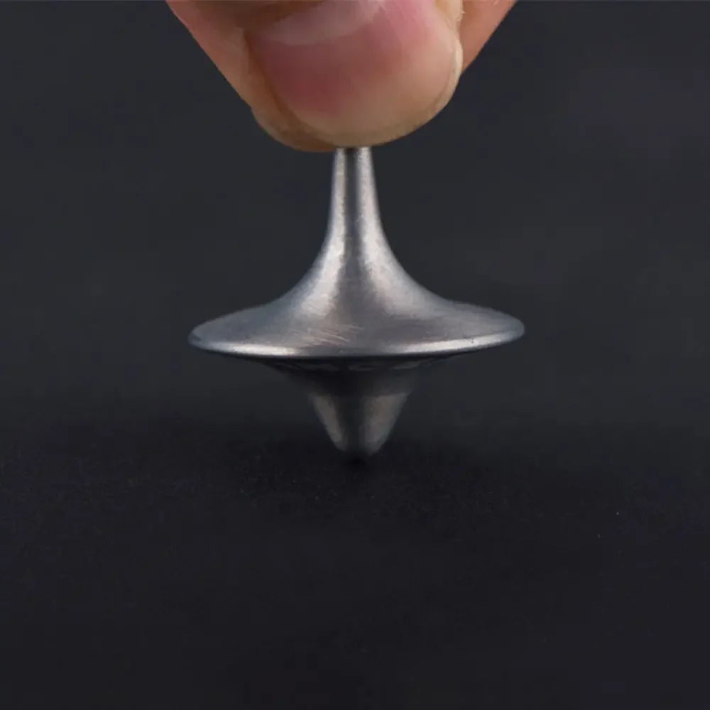 Metal Gyro Spinning Top – Silver Totem Print