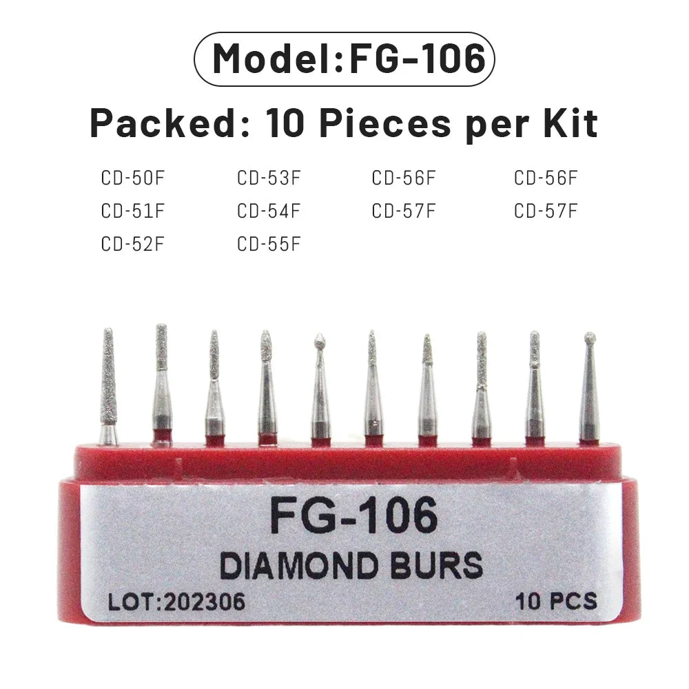 AG 1 Box Dental Diamond Burs Drill for High Speed Handpiece Dentist Burs FG Series Dia.1.6mm