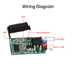 433MHz Wireless Remote Control Switch Long Range Receiver 3.6V 12V 24V and 433 MHz Transmitter LED Remote Control Switch Module