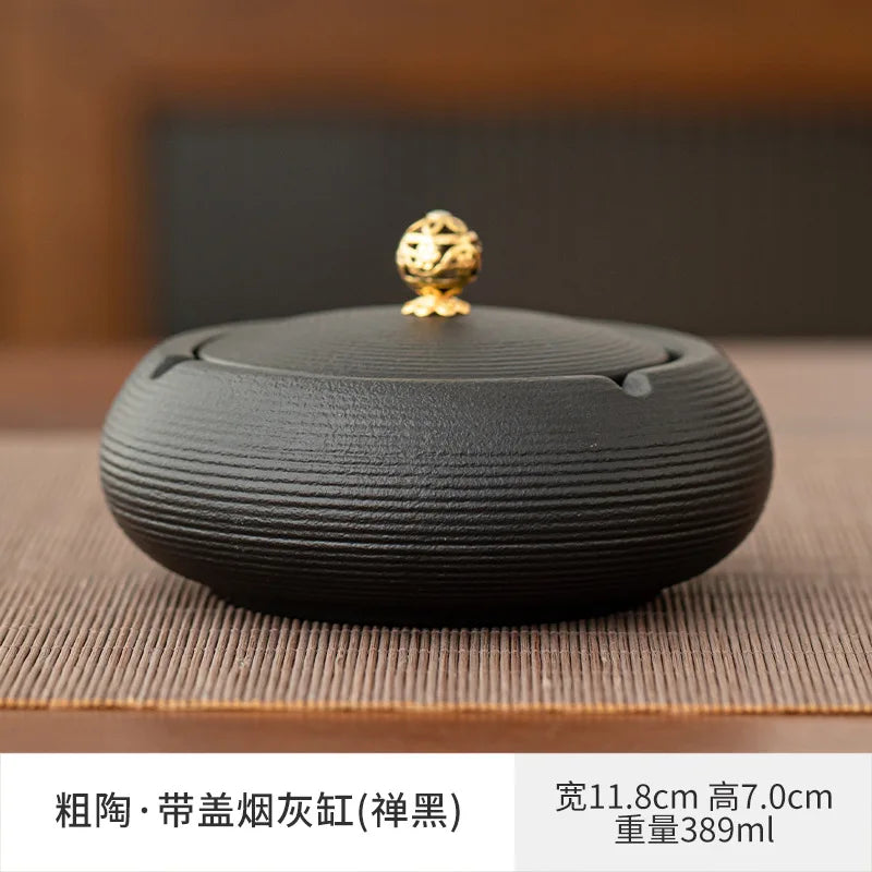 European Ceramic Ashtray with Lid – Creative Home & Office Decor