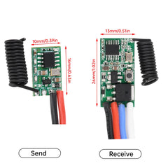 433MHz Wireless Remote Control Switch Long Range Receiver 3.6V 12V 24V and 433 MHz Transmitter LED Remote Control Switch Module