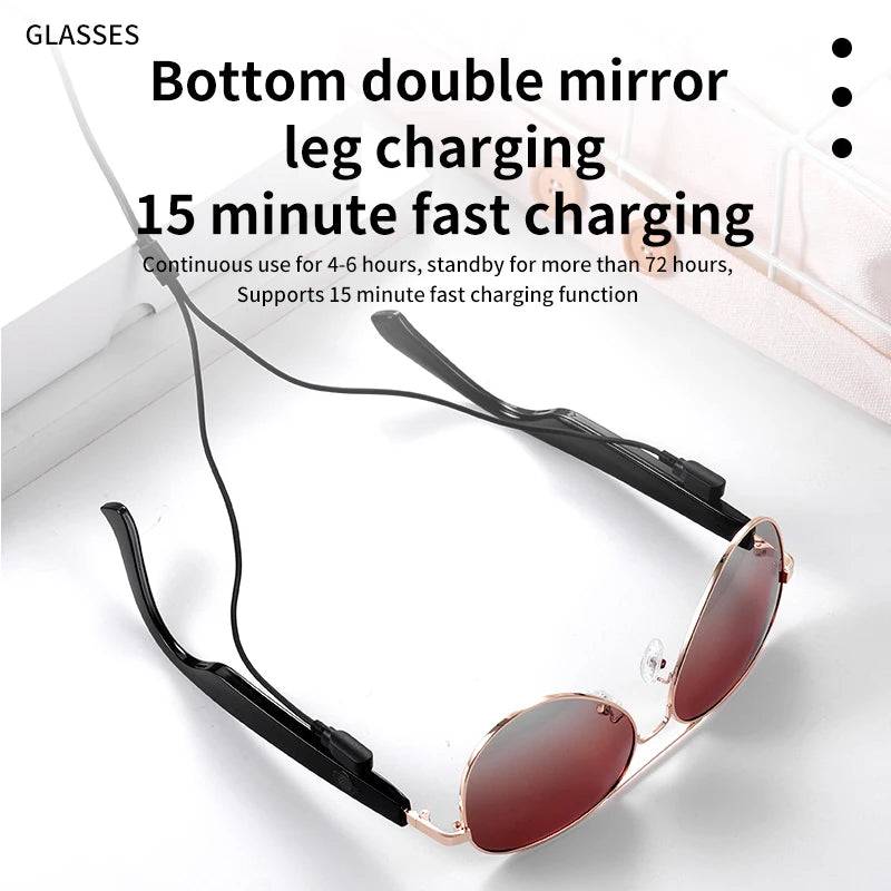 Smart Bluetooth Audio Glasses – Wireless Music & Call Sunglasses with UV Protection