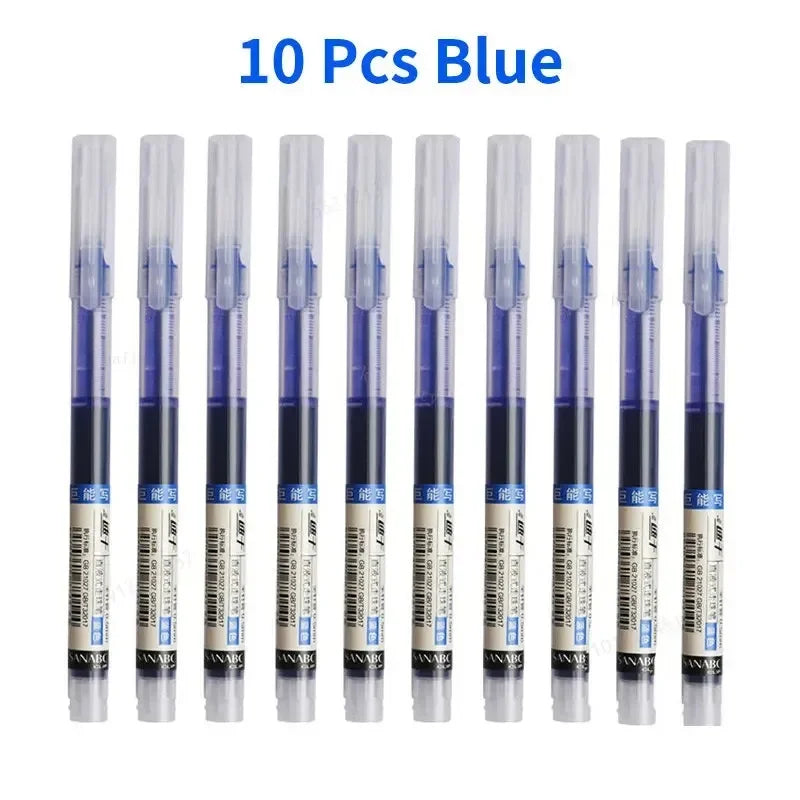 10pcs Needle Gel Pens – High-Quality Liquid Ballpoint, Kawaii Stationery