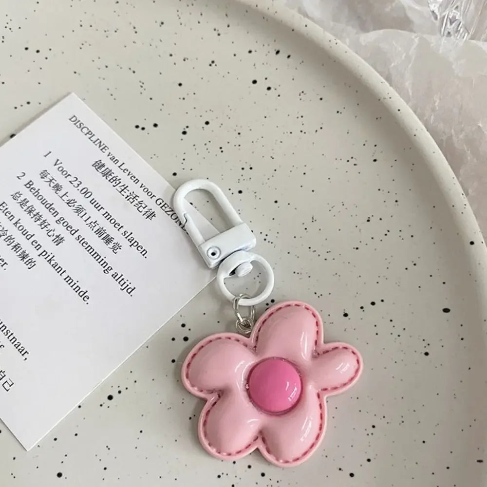 Fashion Key Chains Bag Hanging Pendant Car Keyring Cute Mini Flower Keychain Kawaii Colorful Resin Floral Key Ring