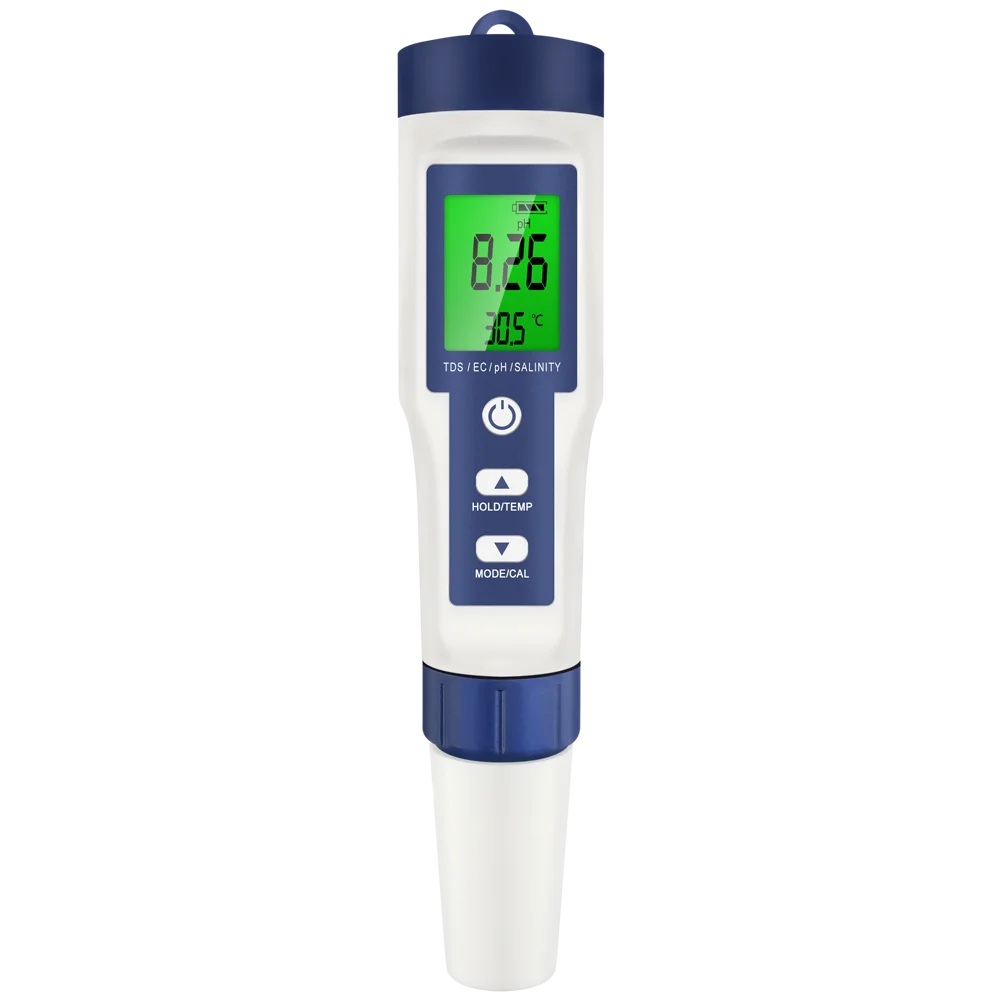 5-in-1 Digital PH/TDS/EC Meter Pen – Aquarium Water Tester with Backlight