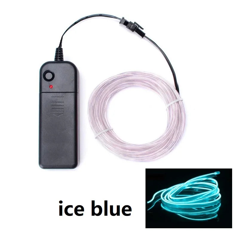 1m 3m 5m Glow EL Wire Neon Cable for Christmas Dance Party DIY Costumes Multicolor Illuminated Light AA Battery  Lamp LED Strip