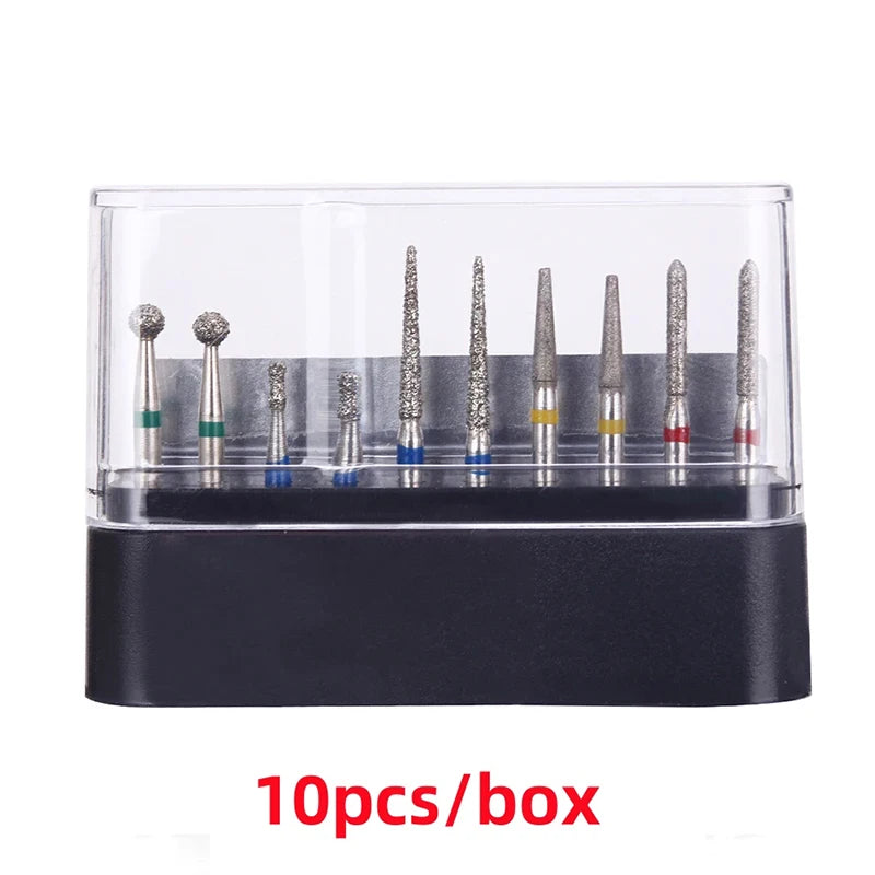 1BOX Azdent DENTAL Diamond Bur Kit With Storage Box Various Functions Optional Fit for High Speed Handpiece