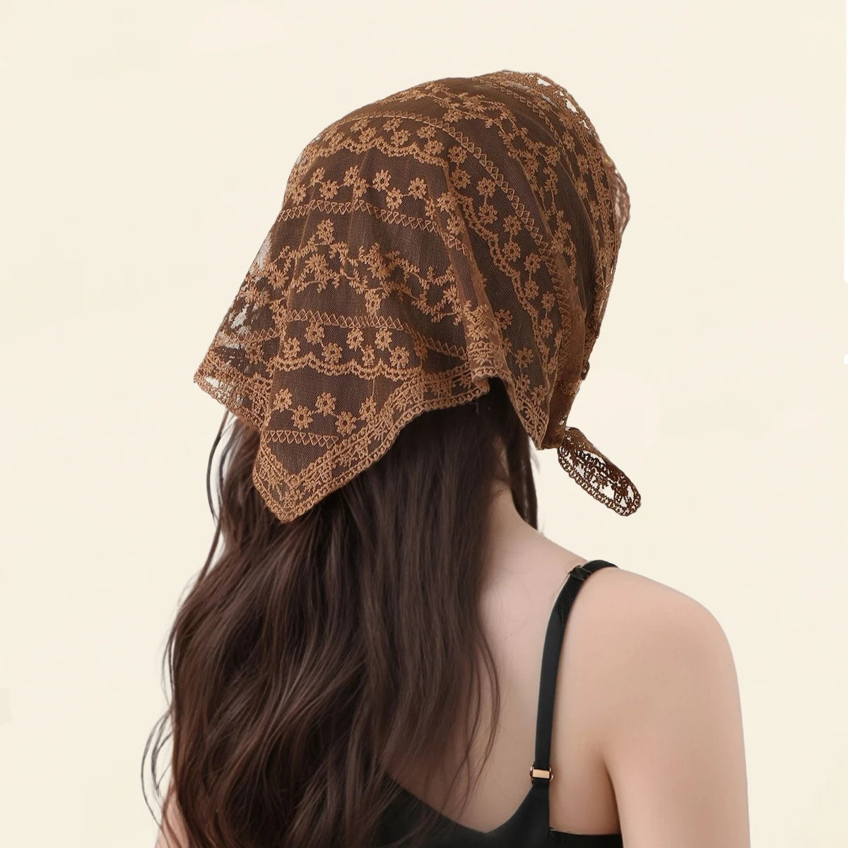 Women’s Lace Triangle Hair Scarf – Vintage Retro Headband & Elegant Hair Accessory
