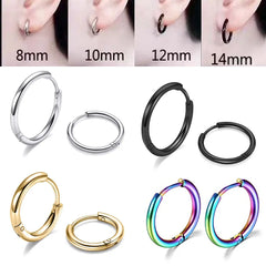 Stainless Steel Small Hoop Earrings – Unisex Cartilage Piercing Jewelry ✨👂