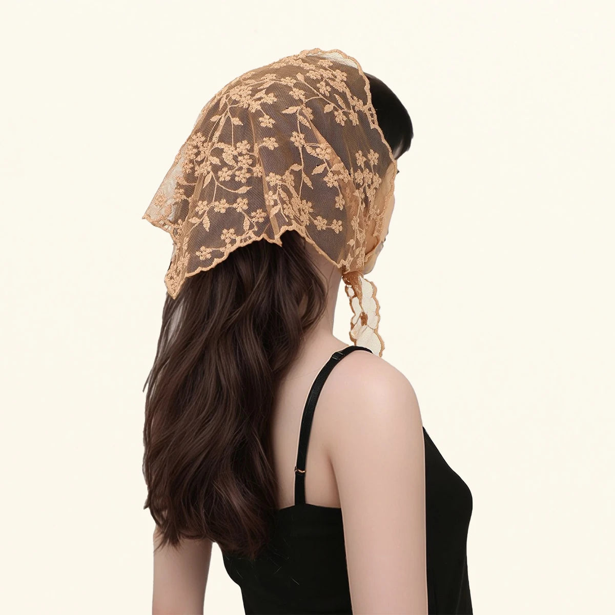 Women’s Lace Triangle Hair Scarf – Vintage Retro Headband & Elegant Hair Accessory