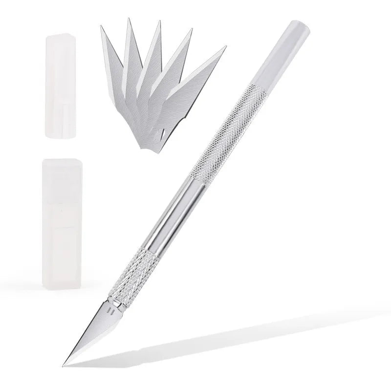 Non-Slip Metal Scalpel Kit – 5 Blades for DIY Repair & Craft
