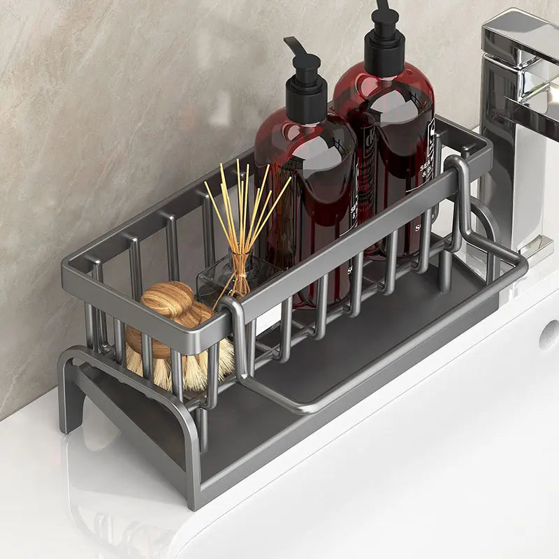 Kitchen Sink Storage Rack – Draining Holder for Sponges, Cloths & Cleaning Supplies