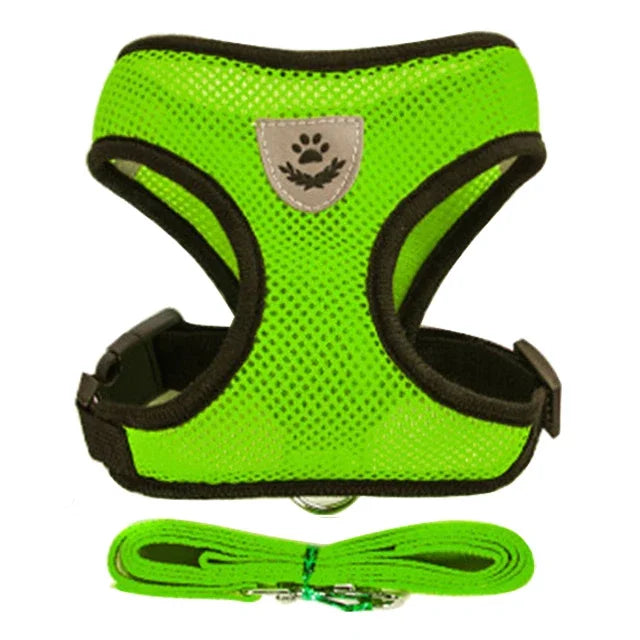 Cat & Dog Harness Vest – Adjustable Mesh Leash Collar for Small to Medium Pets
