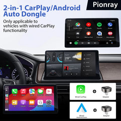 Pionray 2-in-1 Wireless CarPlay & Android Auto Adapter – 5GHz WiFi, USB/Type-C Plug & Play