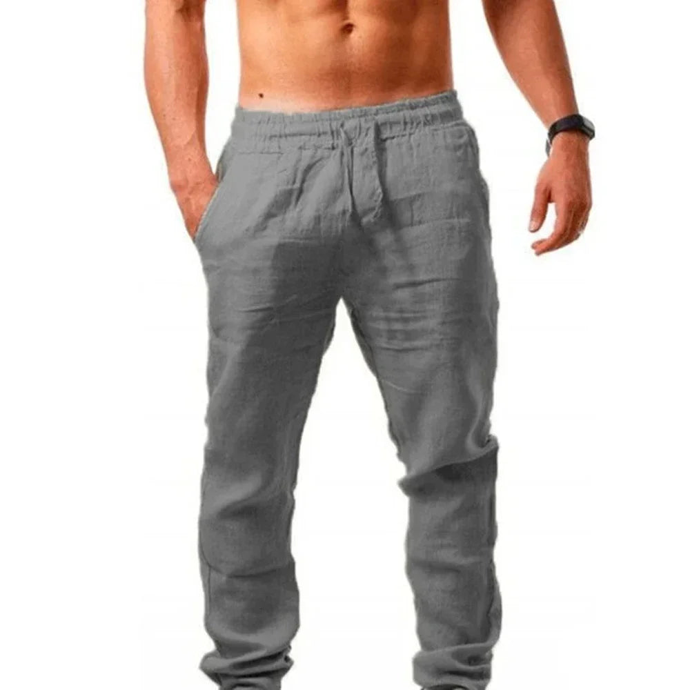 Men’s Summer Casual Pants – Breathable Solid Color Joggers & Fitness Trousers